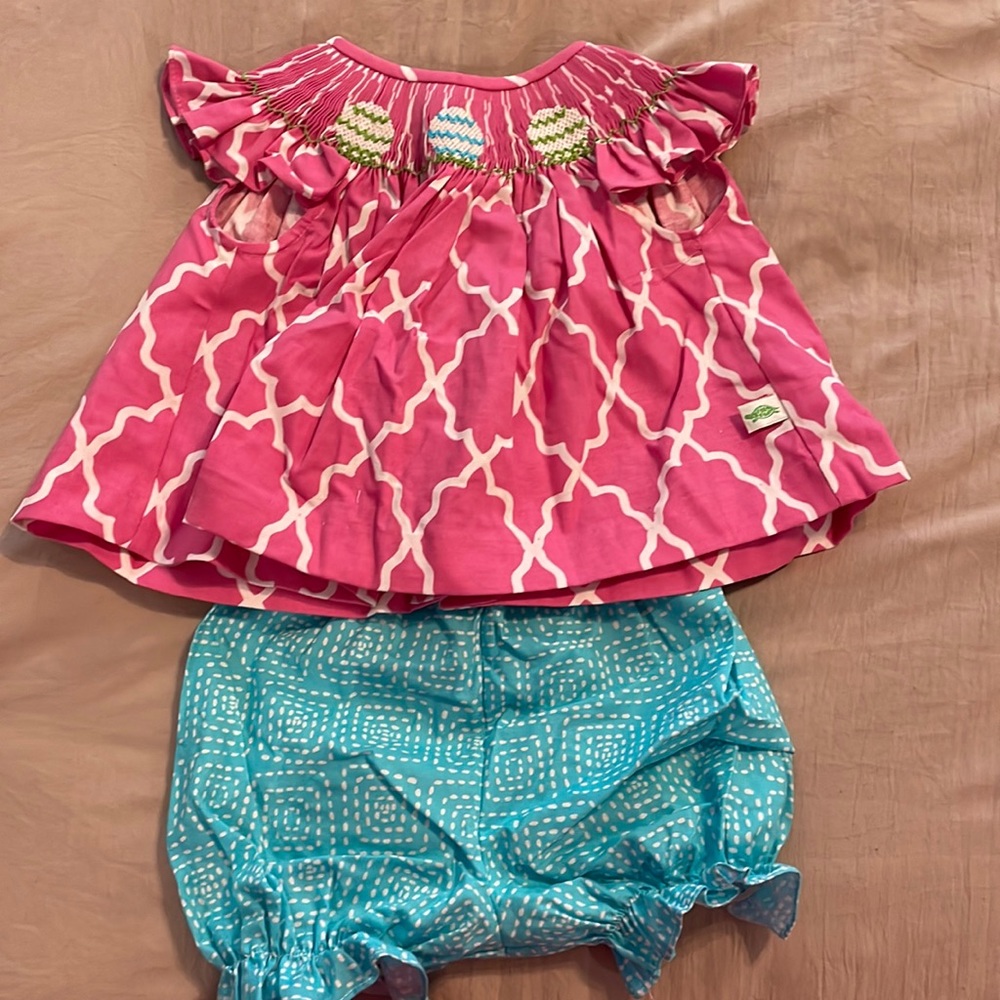 Lolly wolly doodle smocked Easter egg dress